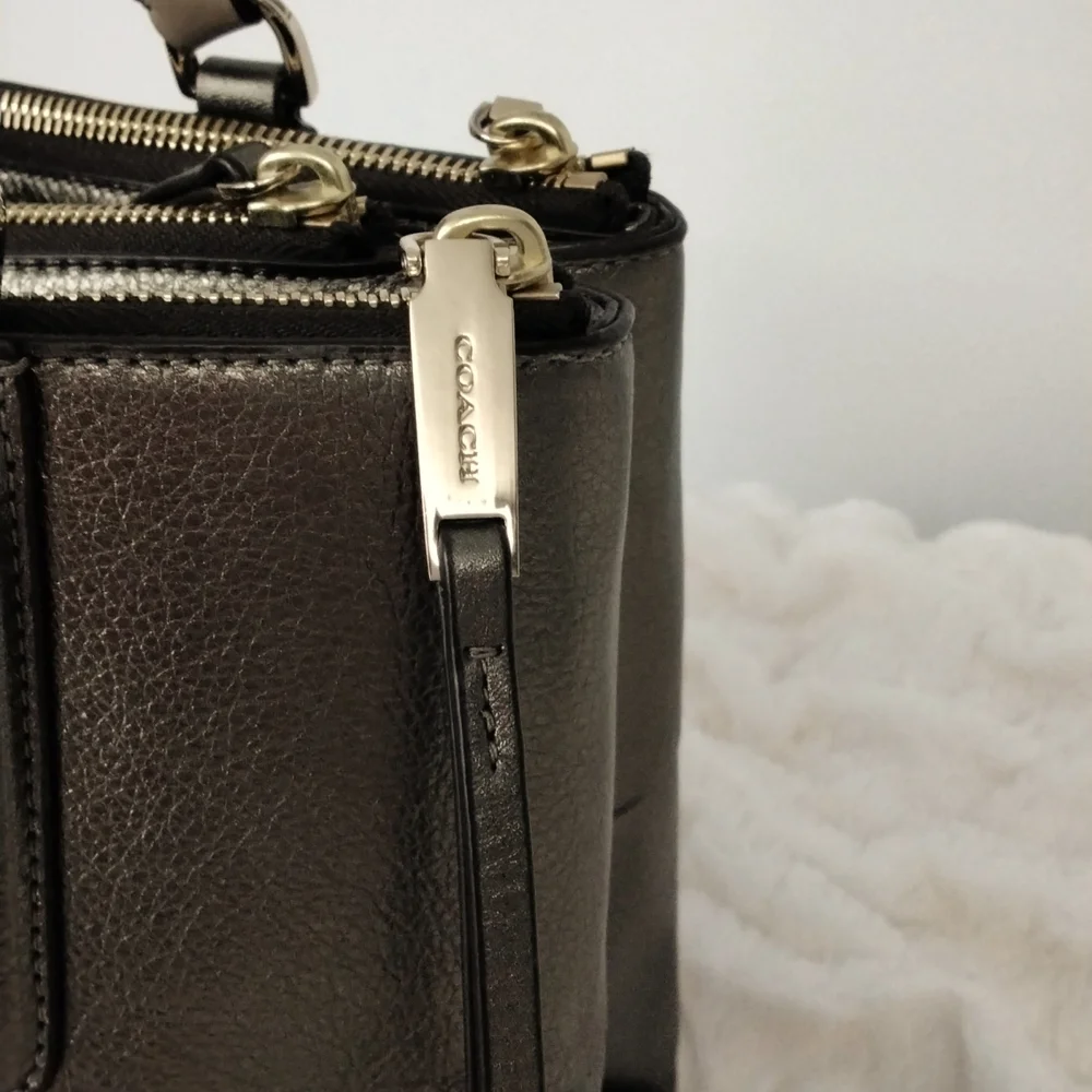 Coach Borough Bag in Metallic Leather (C1420 F32323) large - Picture 6 of 12